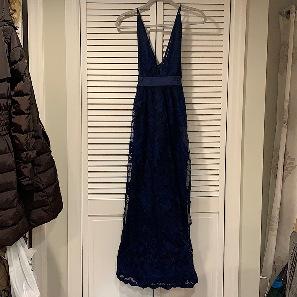 Maxi dress, lace, navy